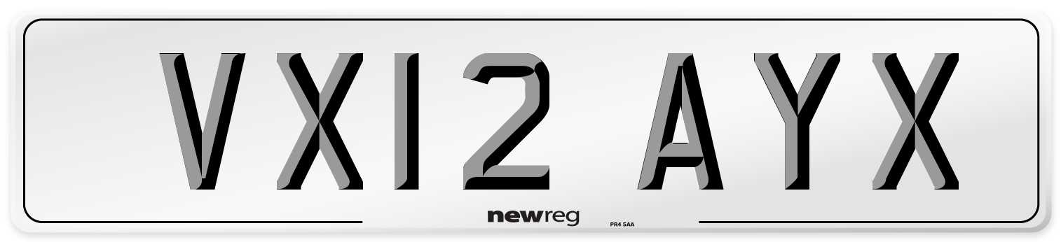 VX12 AYX Number Plate from New Reg